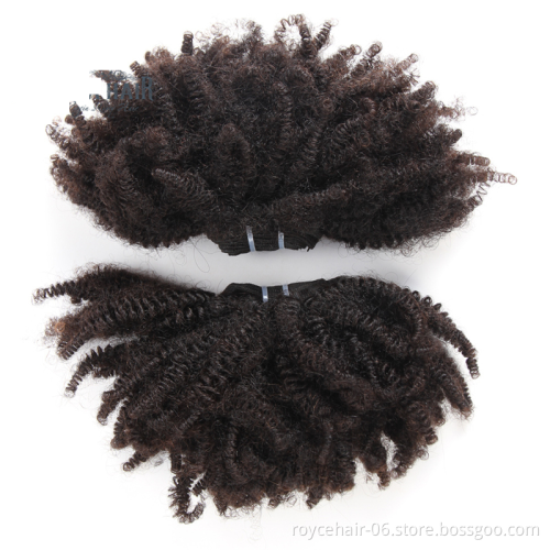 Cuticle aligned single donor afro kinky curly hair bulk 30inch natural brazilian human hair extension